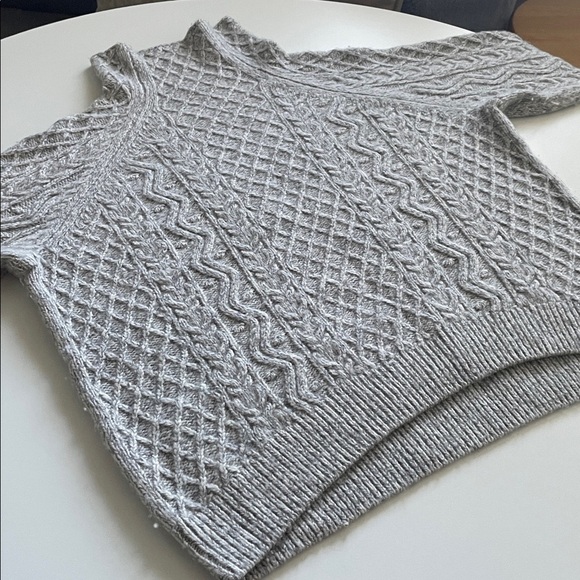 VINCE Medium Merino Wool Cashmere Blend Cable Knit Mock Sweater - Picture 12 of 12